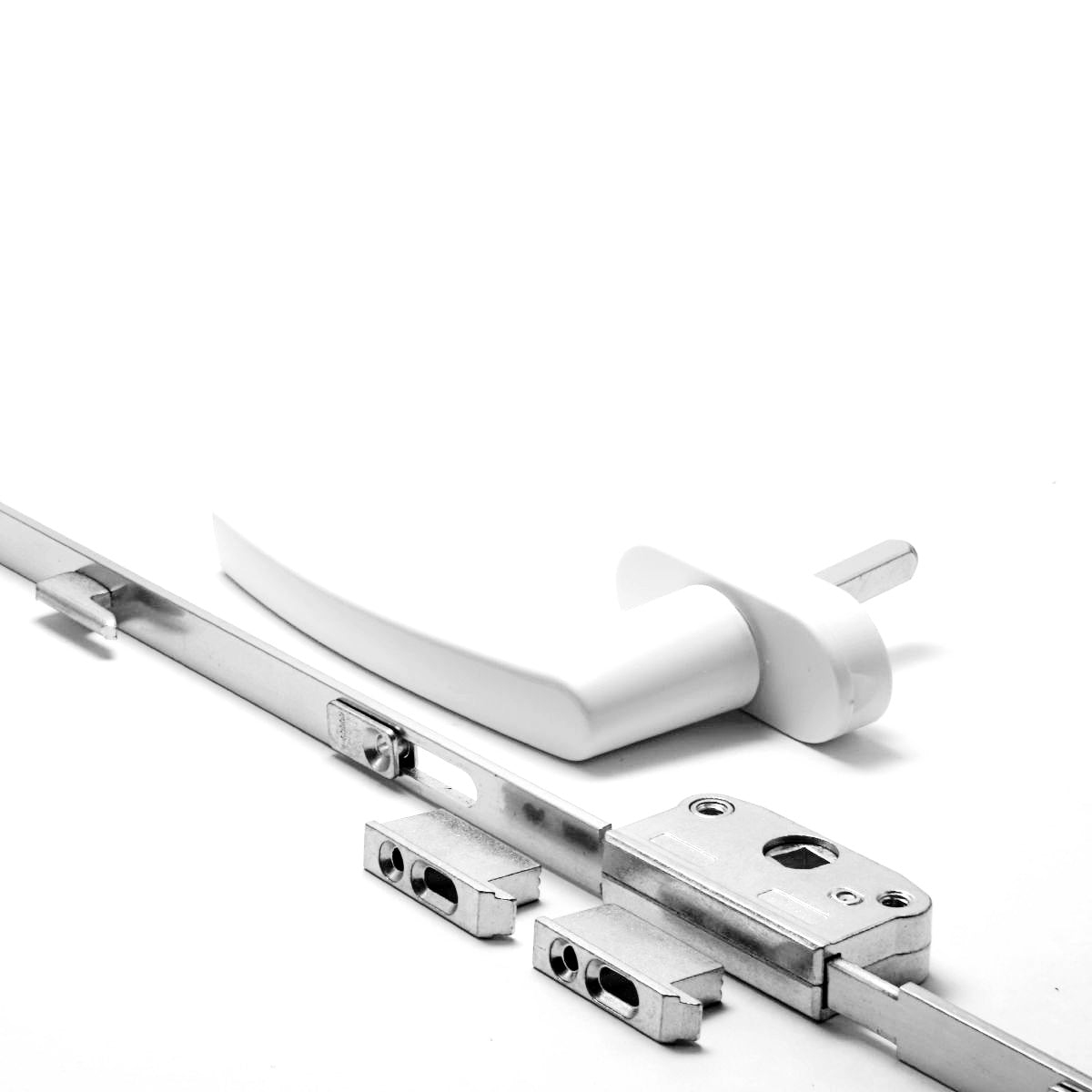 Mecanismo Bipunto H102 Módena 90º + Manija Standard/Grande - Negro/Blanco - Caja x 30 Unidades