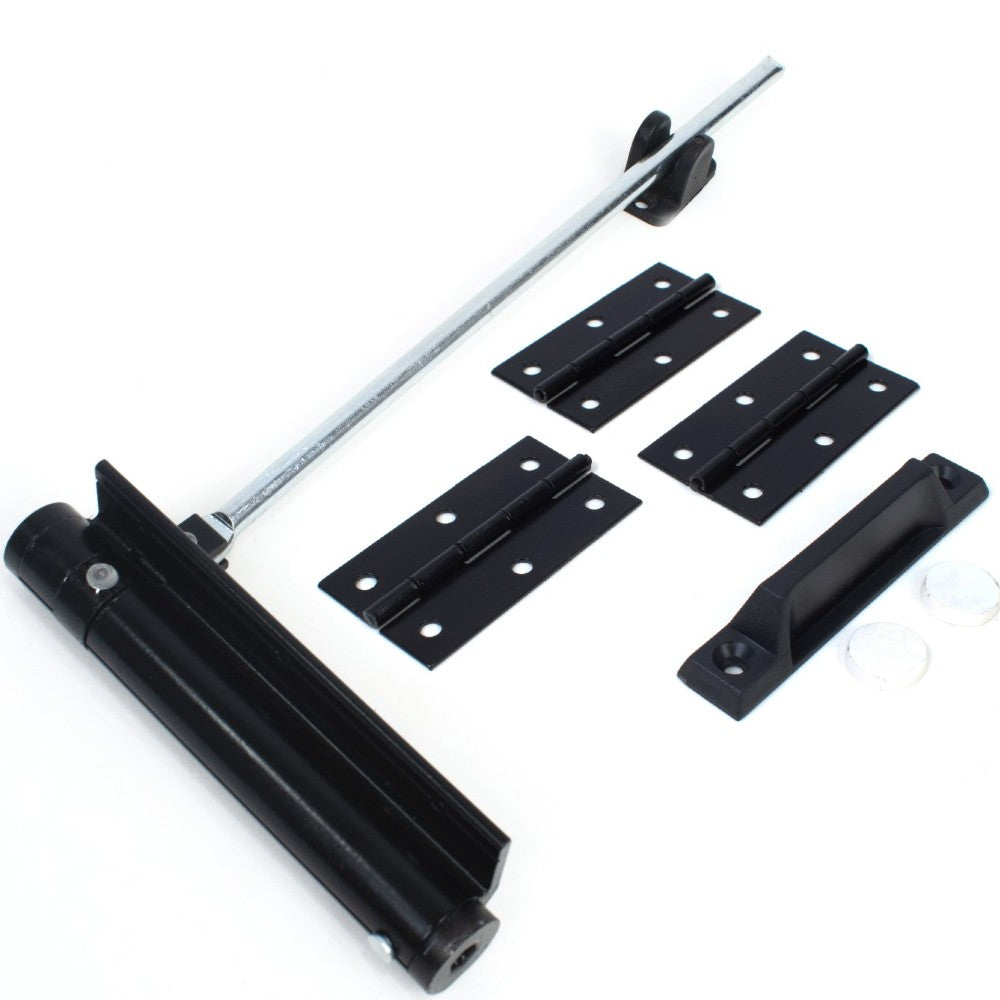 Kit Cierrapuertas Mosquitero Aluminio - Negro/Blanco - Caja x 10 uds