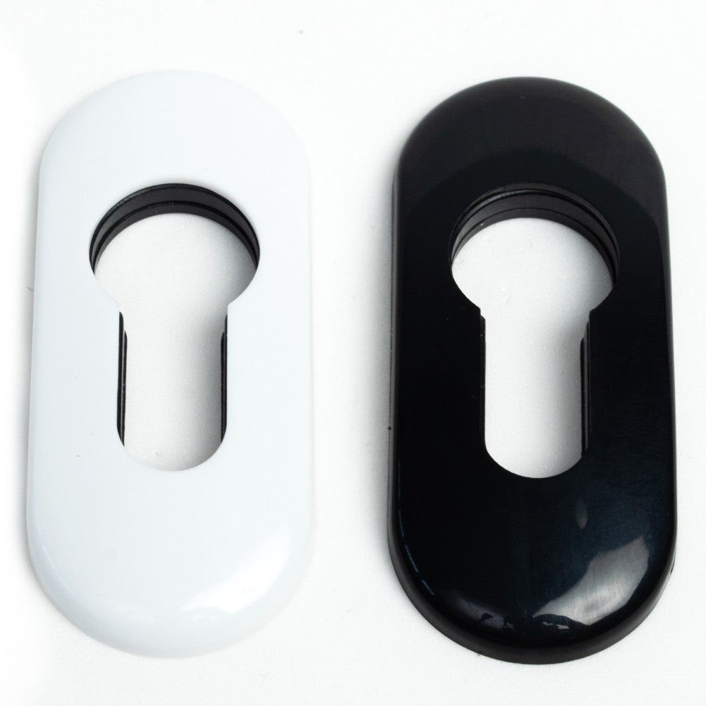 Bocallave Euro Aluminio - Negro/Blanco x Par